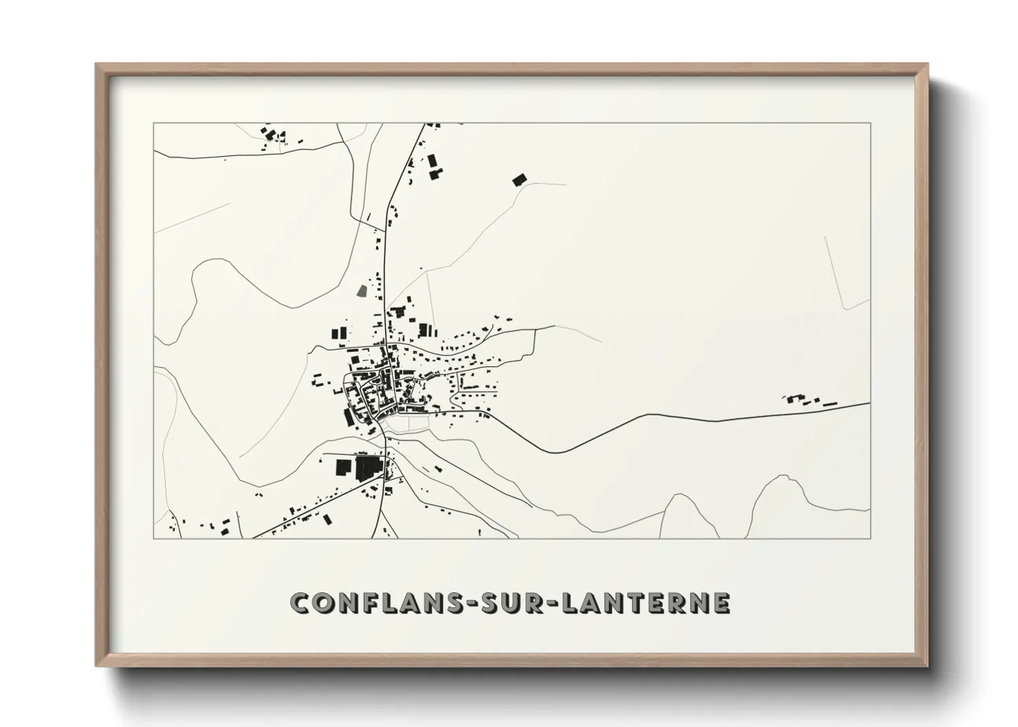 Une affiche de carte sur Conflans-sur-Lanterne
