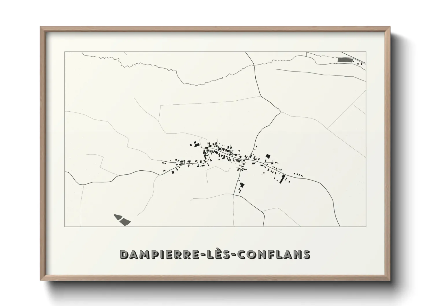 Une affiche de carte sur Dampierre-lès-Conflans