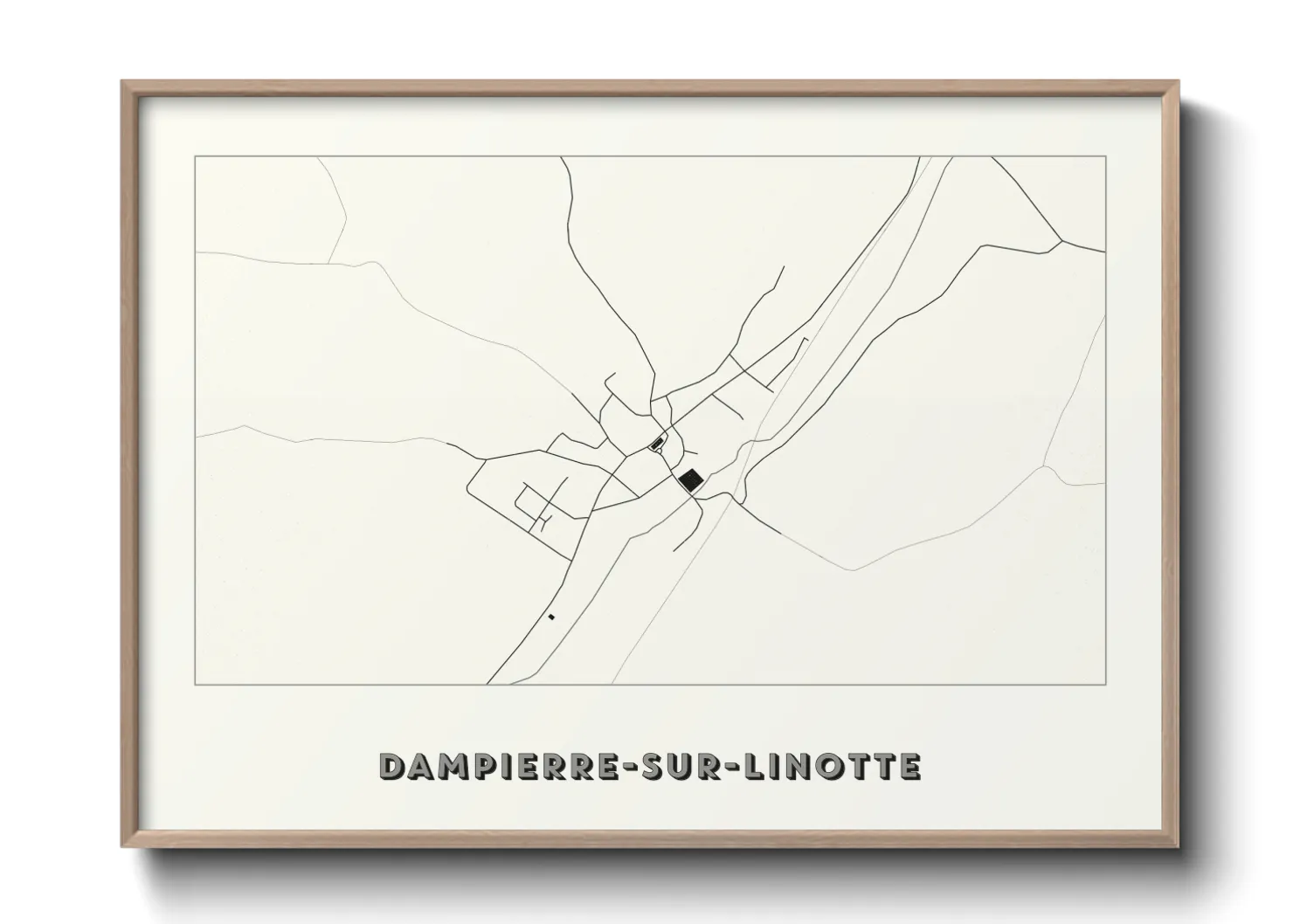 Une affiche de carte sur Dampierre-sur-Linotte