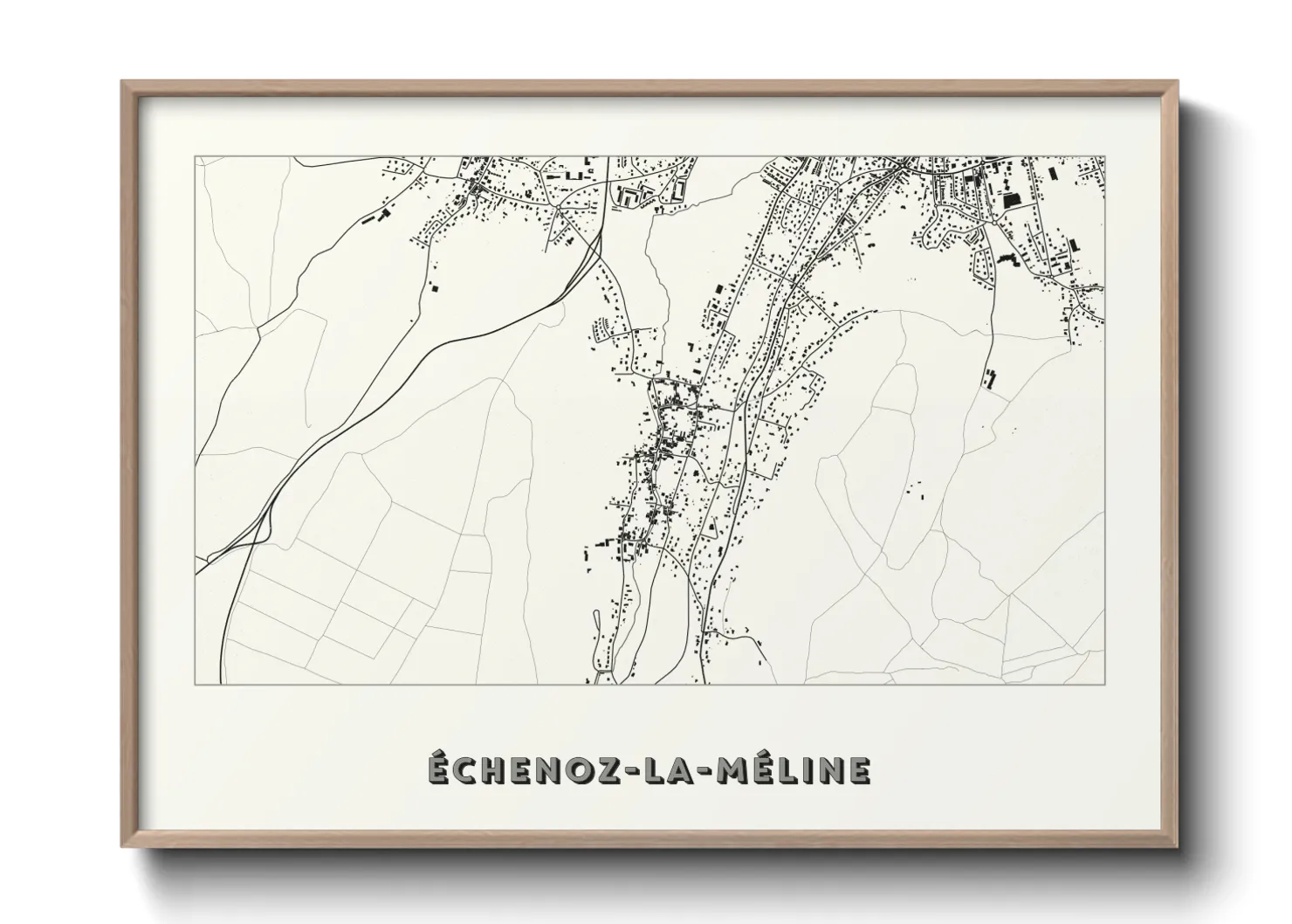 Une affiche de carte sur Échenoz-la-Méline