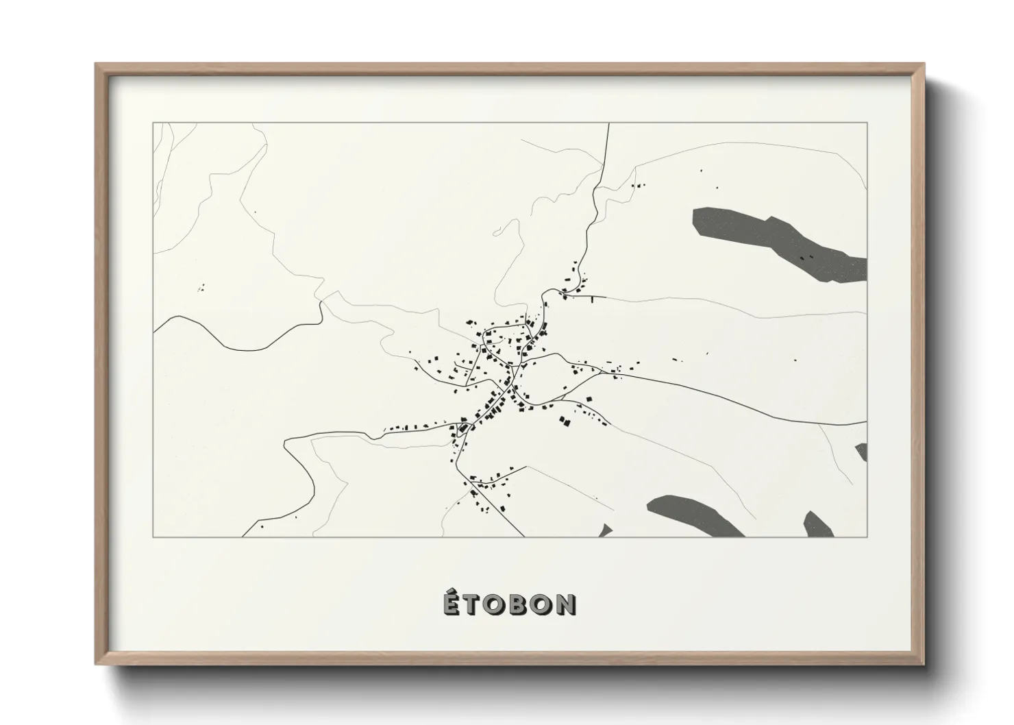 Une affiche de carte sur Étobon