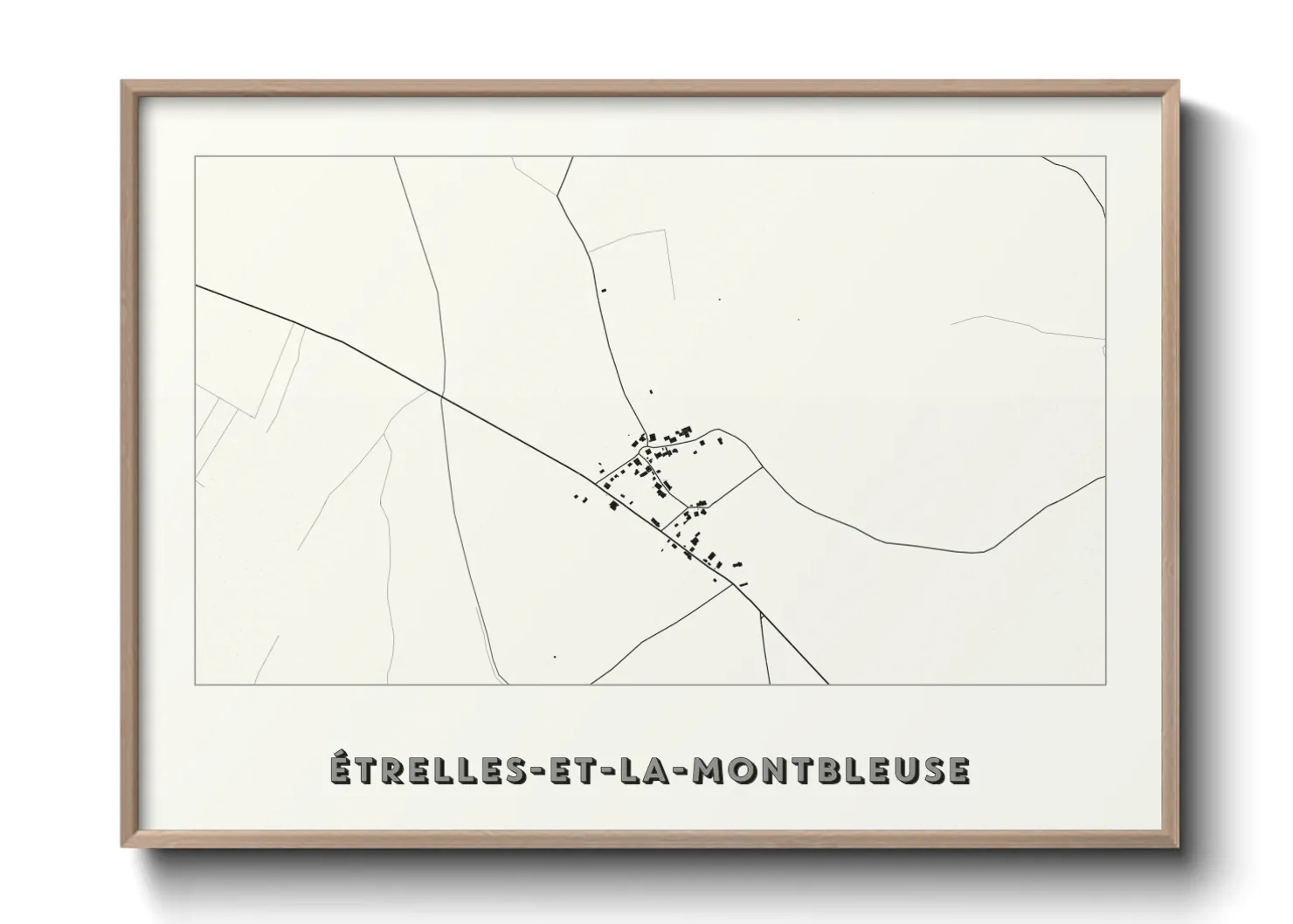 Une affiche de carte sur Étrelles-et-la-Montbleuse