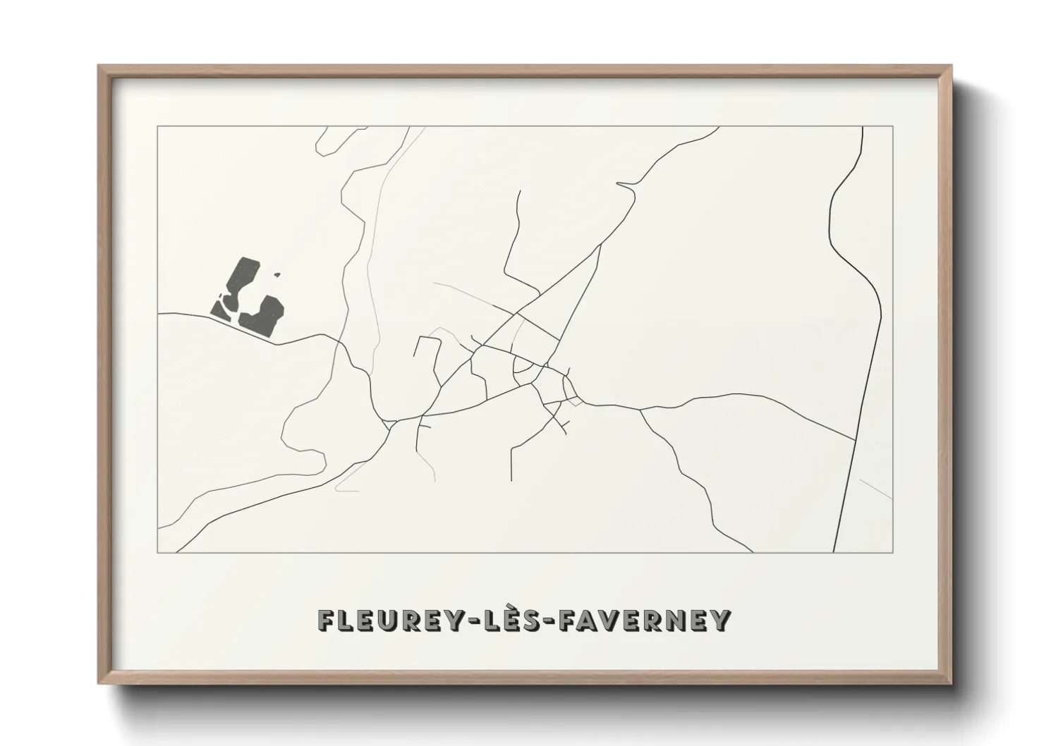 Une affiche de carte sur Fleurey-lès-Faverney