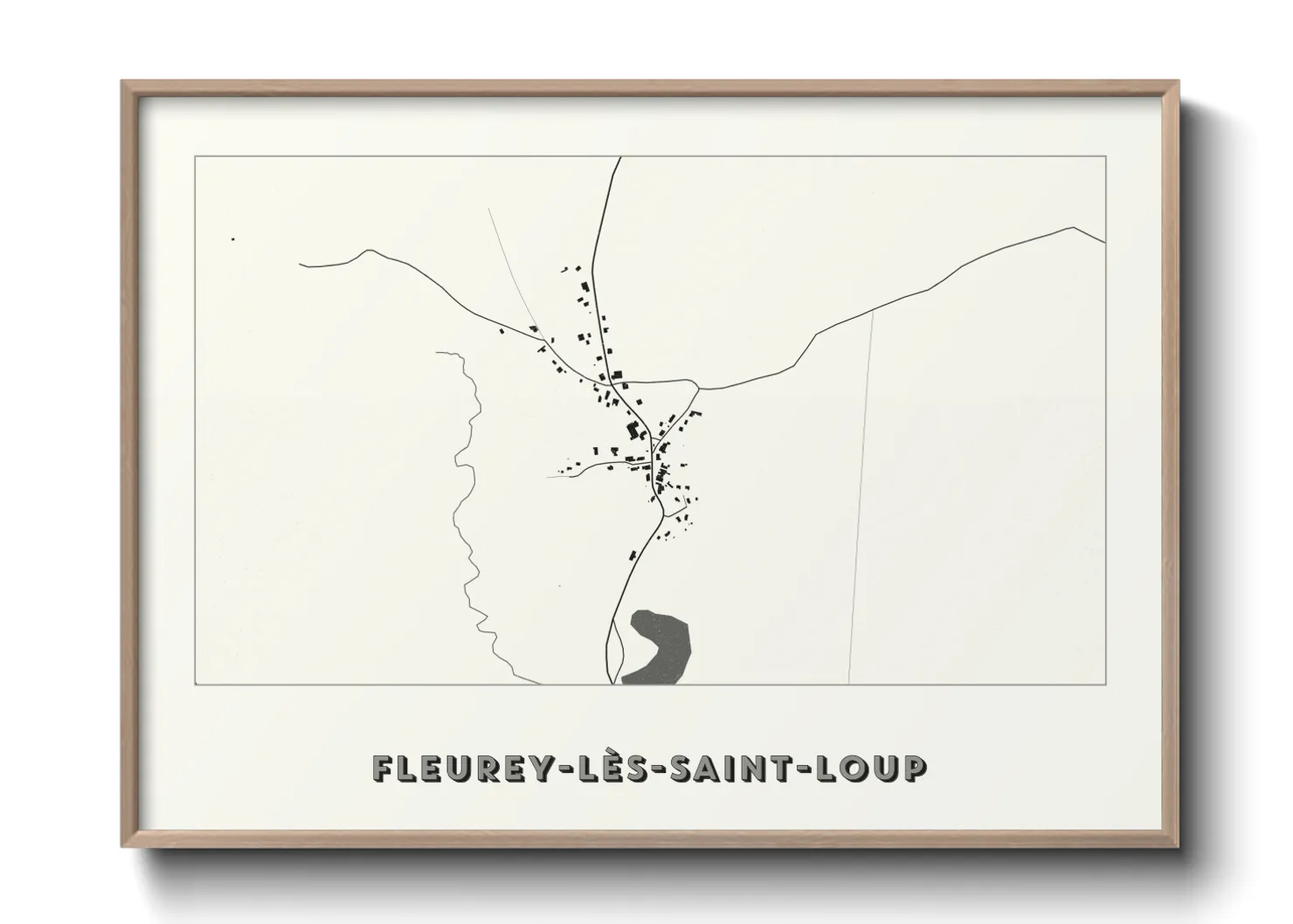 Une affiche de carte sur Fleurey-lès-Saint-Loup