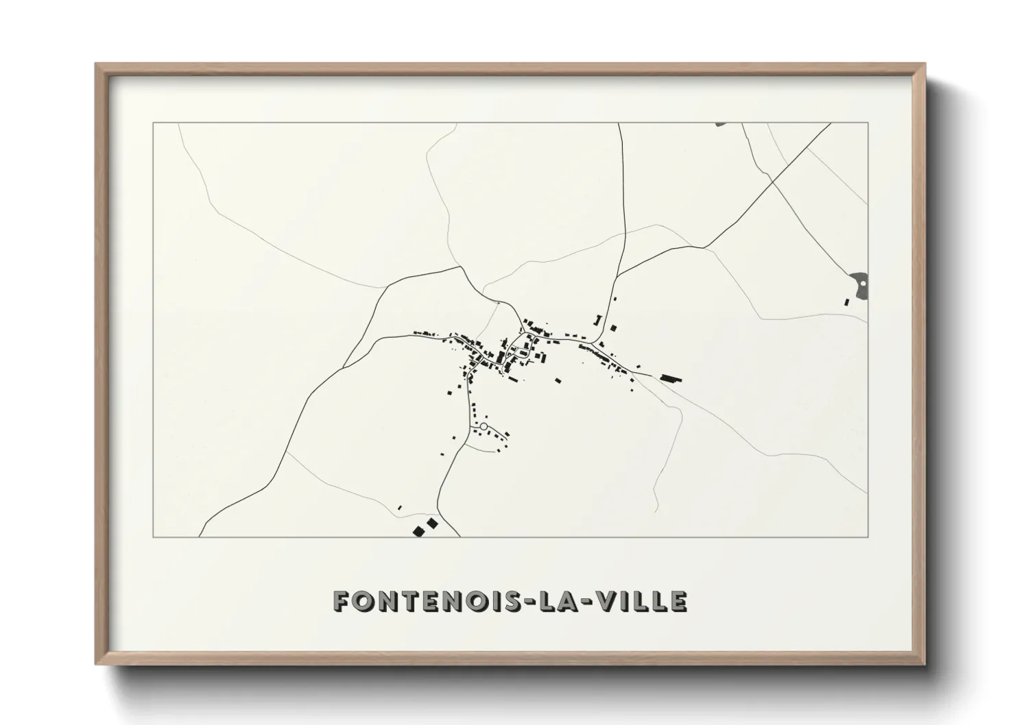 Une affiche de carte sur Fontenois-la-Ville