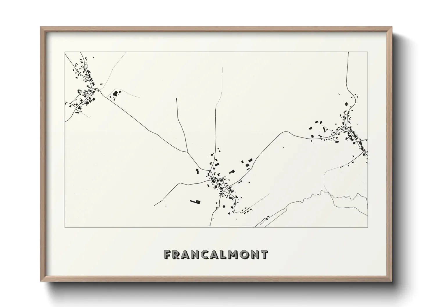 Une affiche de carte sur Francalmont