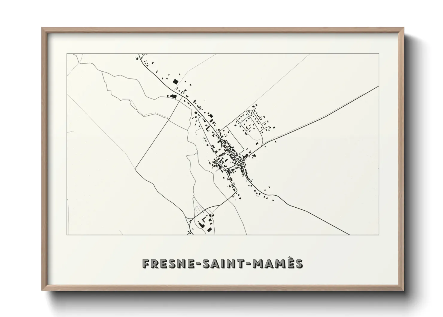 Une affiche de carte sur Fresne-Saint-Mamès