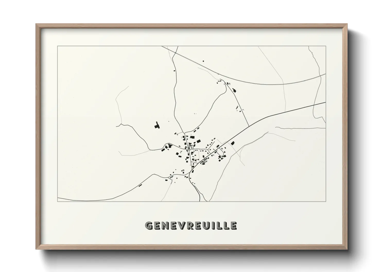 Une affiche de carte sur Genevreuille