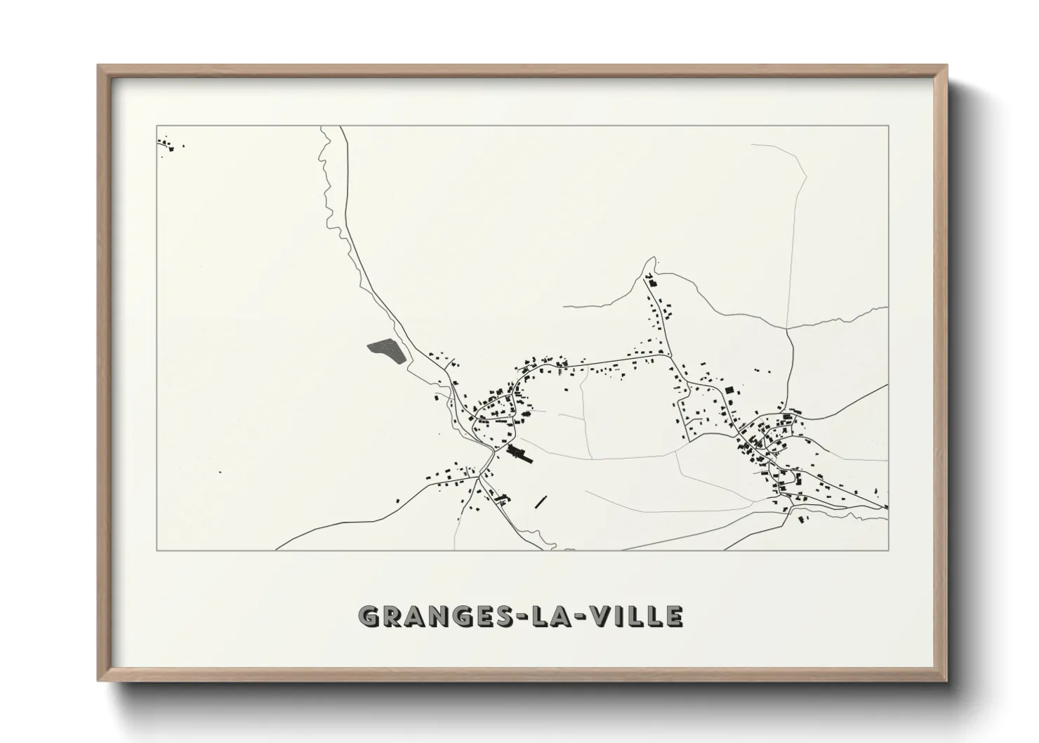 Une affiche de carte sur Granges-la-Ville