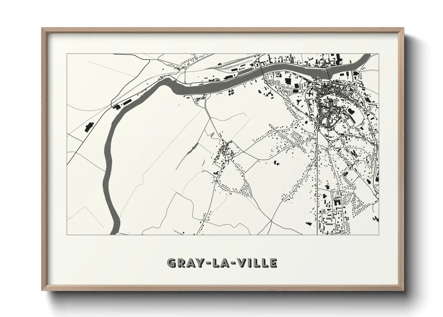 Une affiche de carte sur Gray-la-Ville