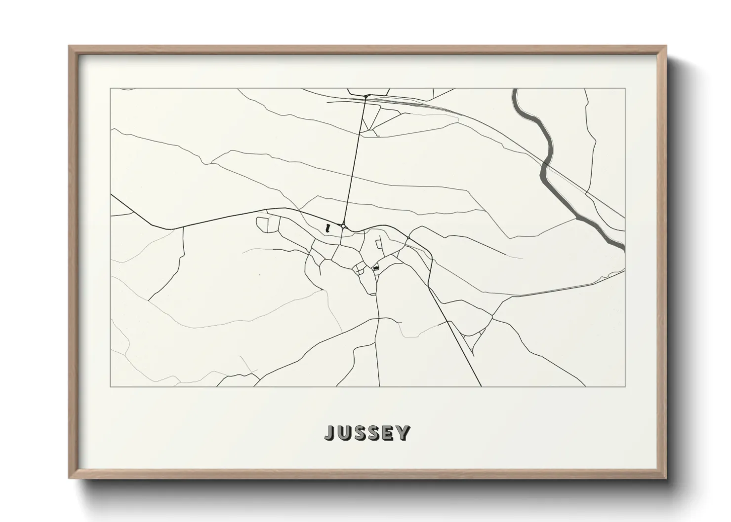 Une affiche de carte sur Jussey