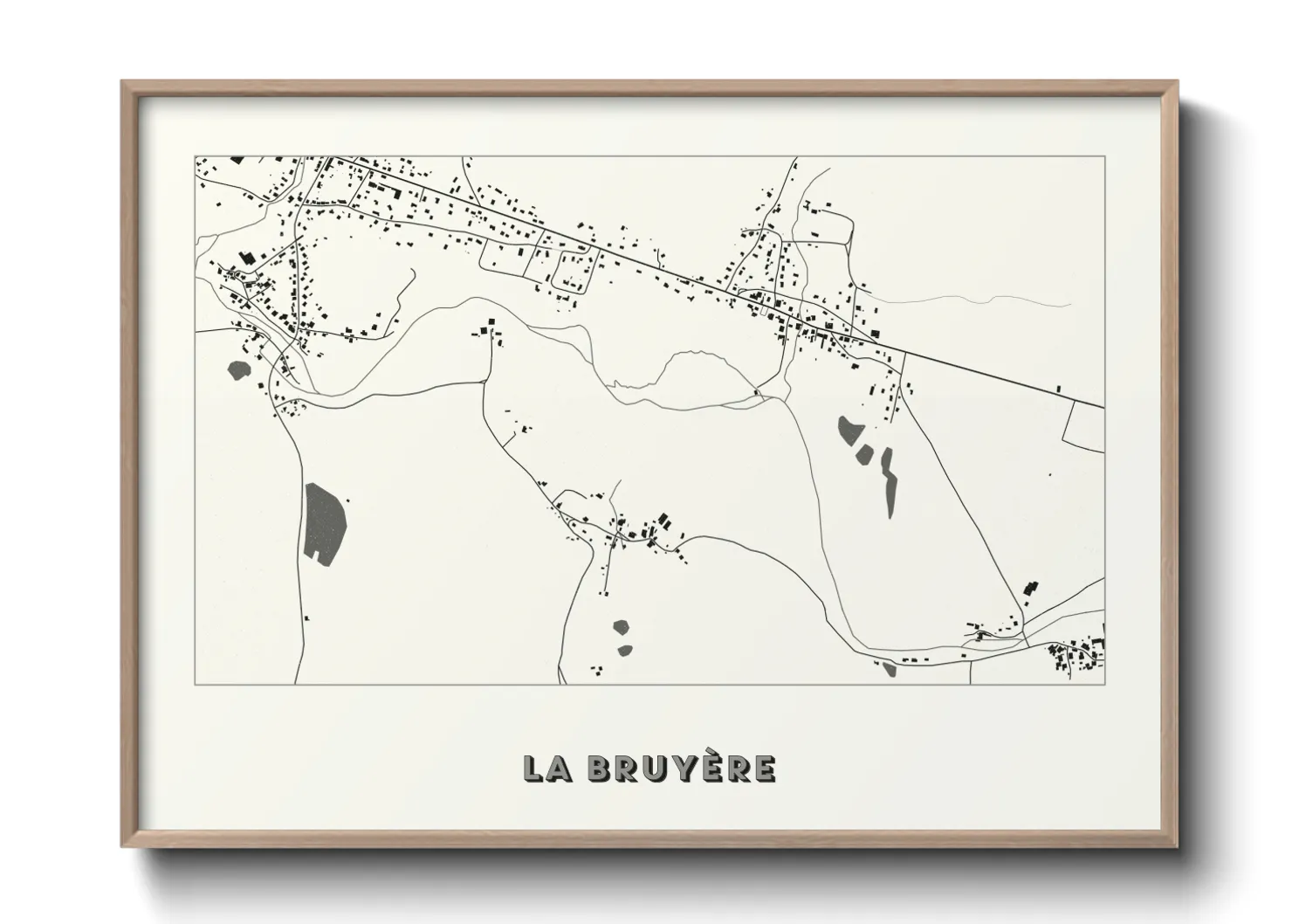 Une affiche de carte sur La Bruyère