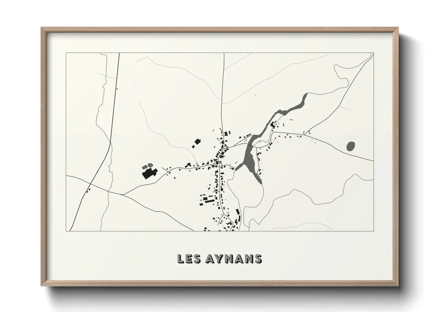 Une affiche de carte sur Les Aynans