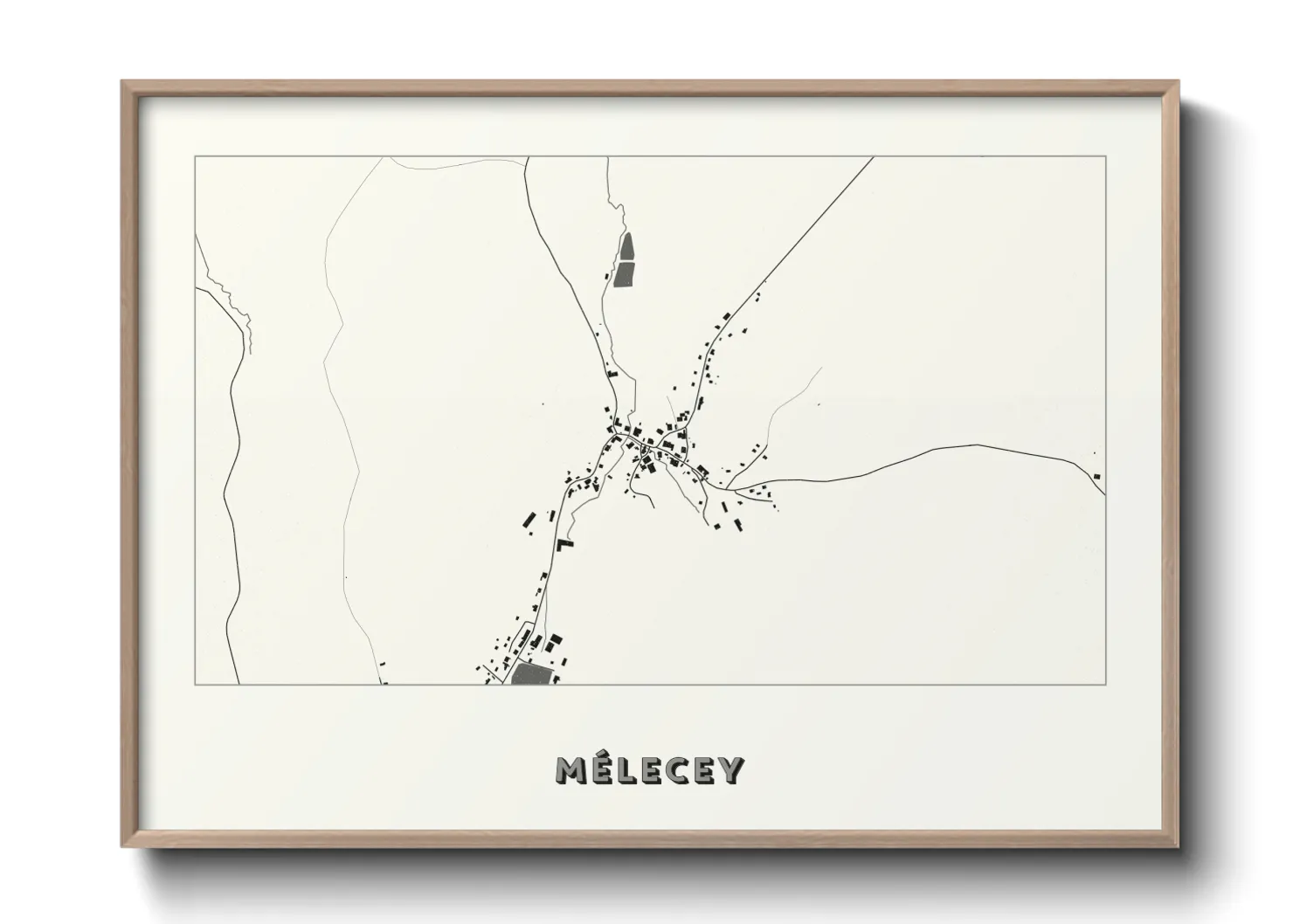 Une affiche de carte sur Mélecey