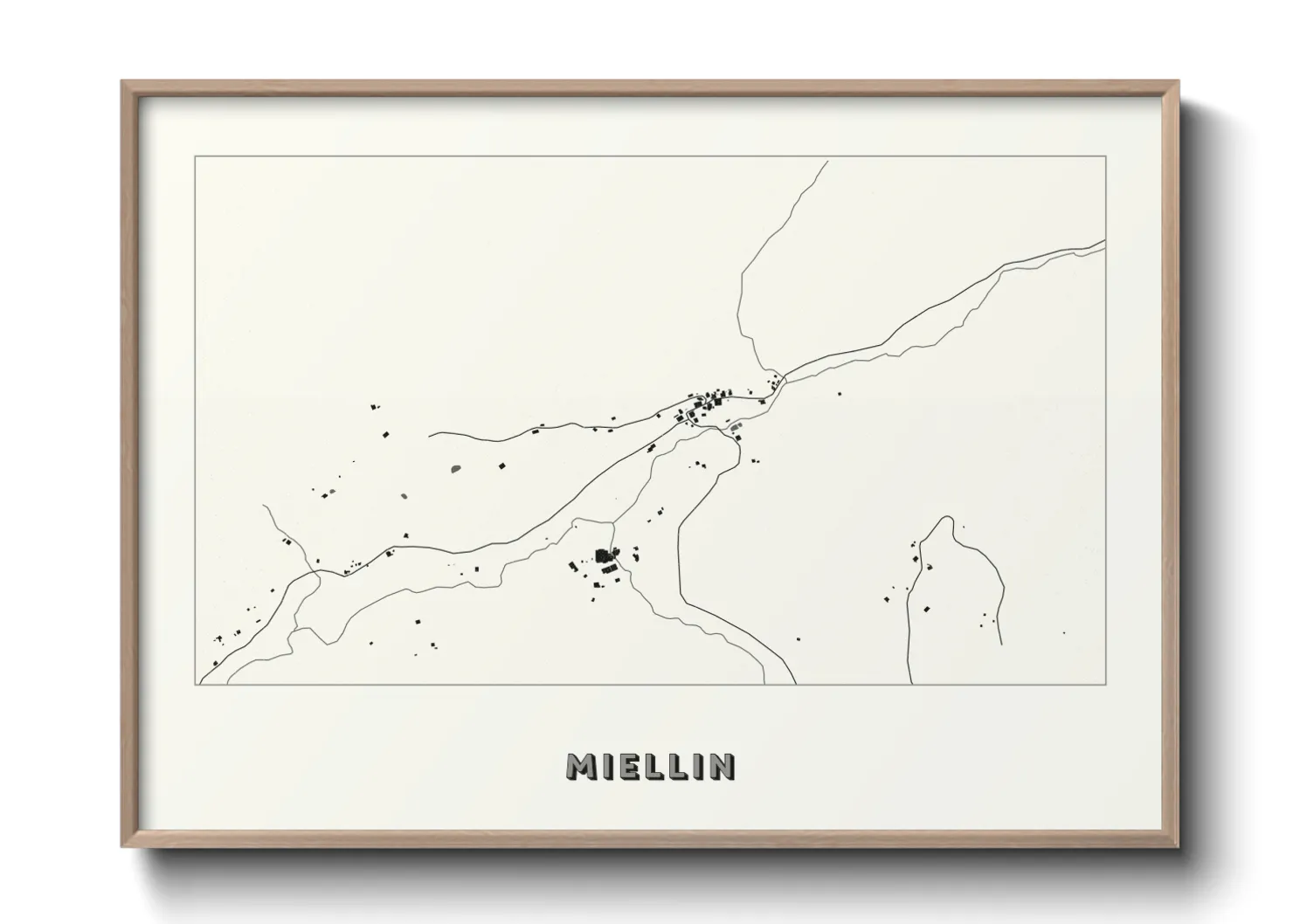 Une affiche de carte sur Miellin