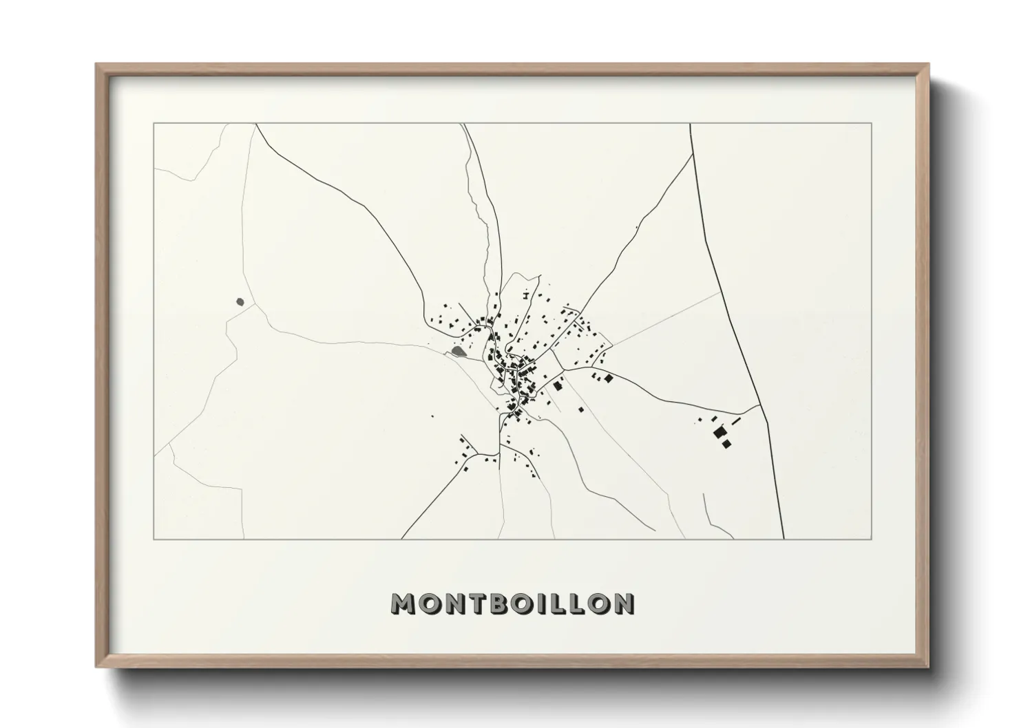 Une affiche de carte sur Montboillon