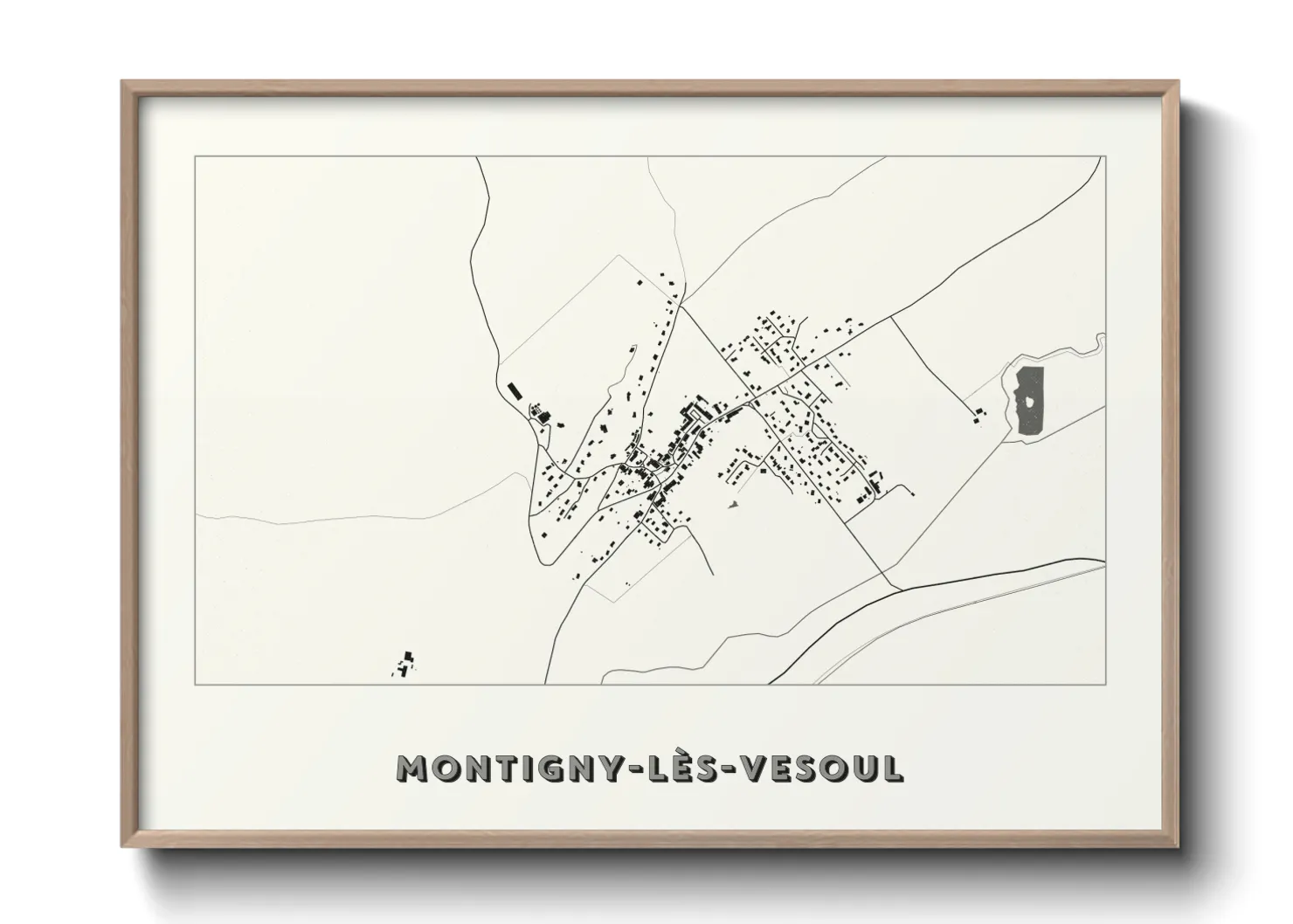 Une affiche de carte sur Montigny-lès-Vesoul