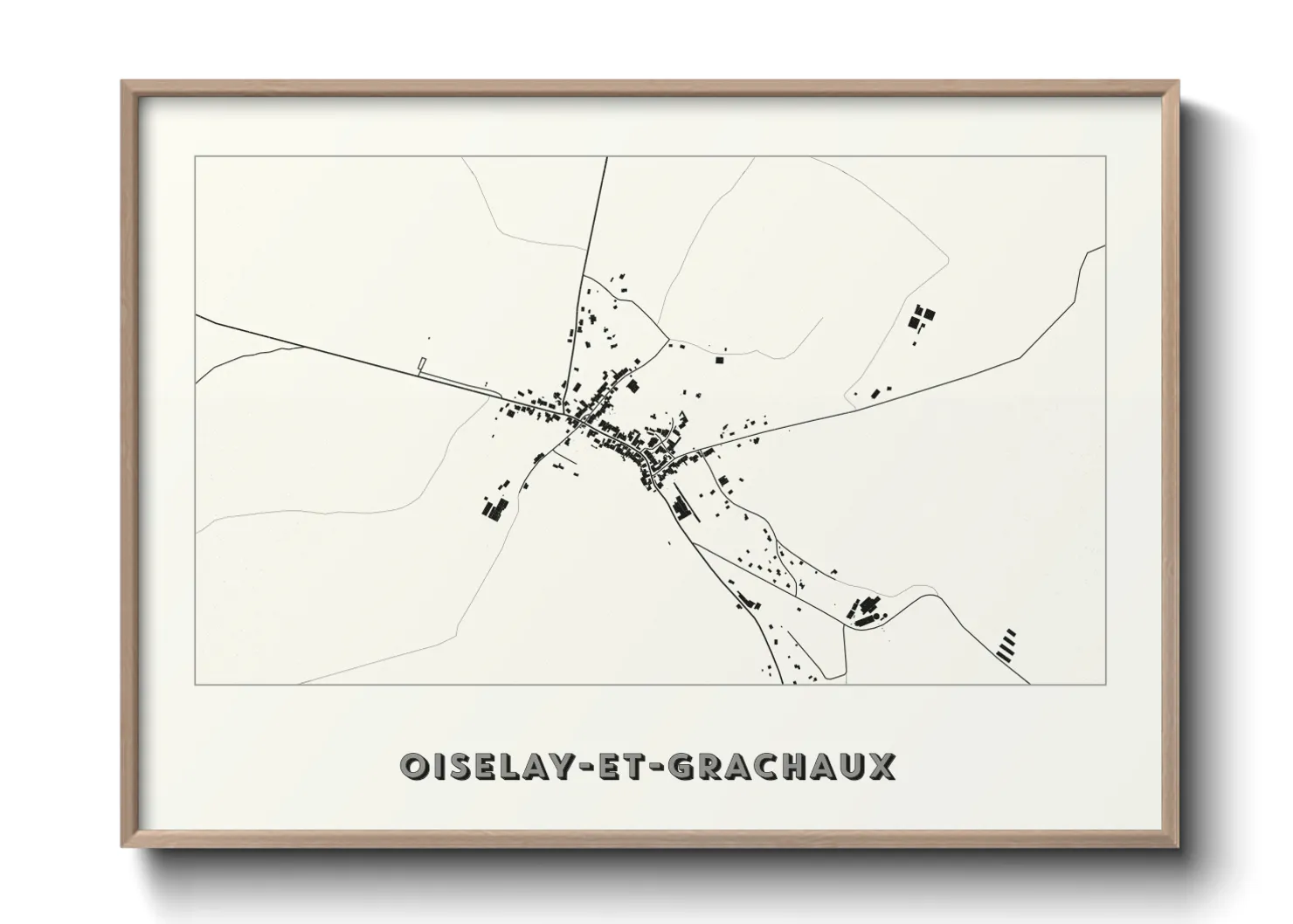 Une affiche de carte sur Oiselay-et-Grachaux