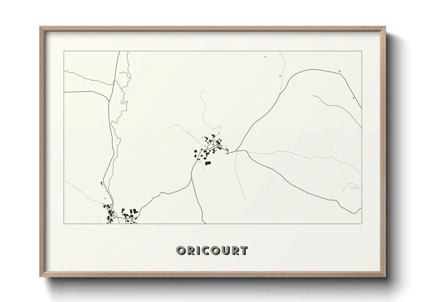 Une affiche de carte sur Oricourt