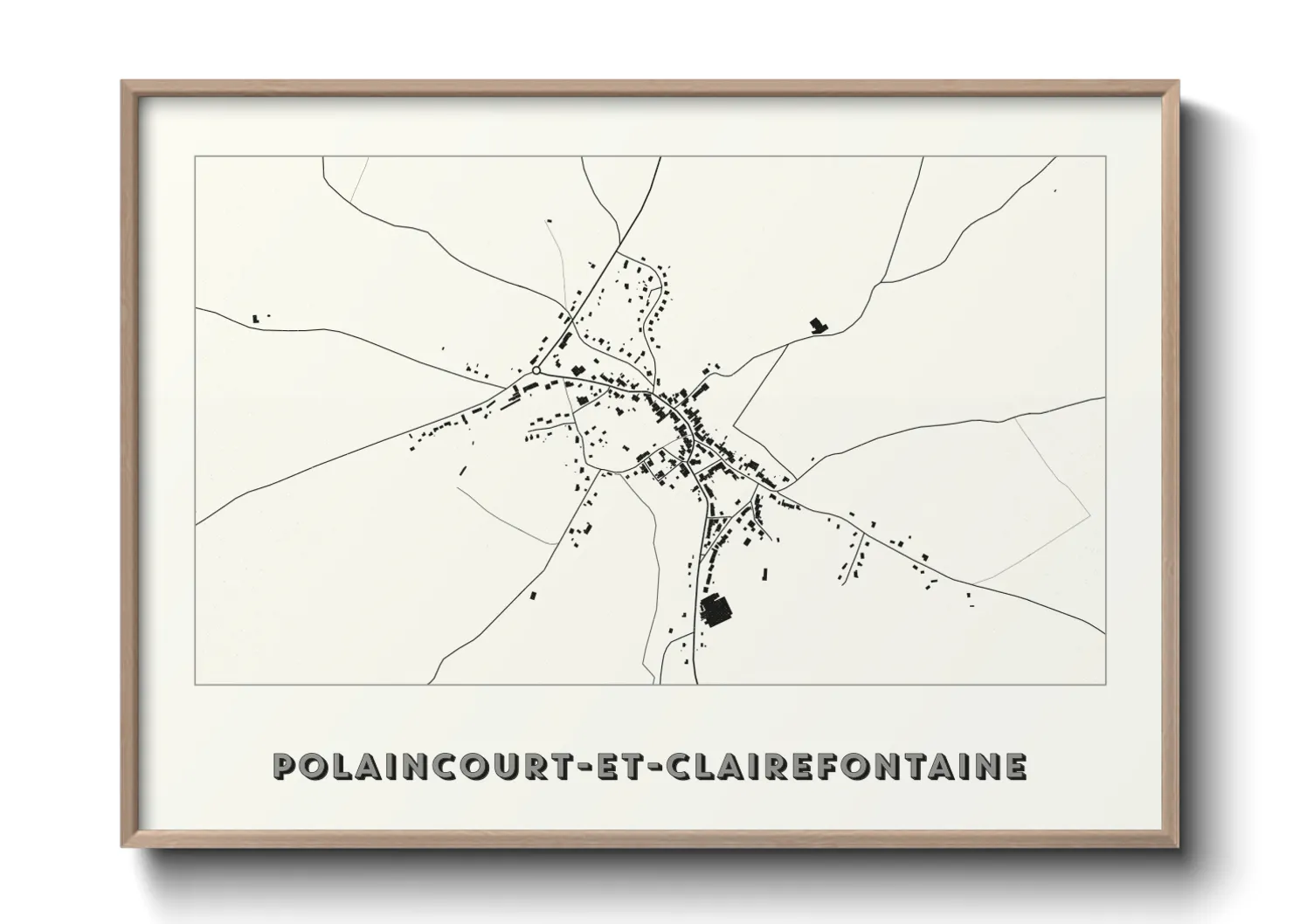 Une affiche de carte sur Polaincourt-et-Clairefontaine