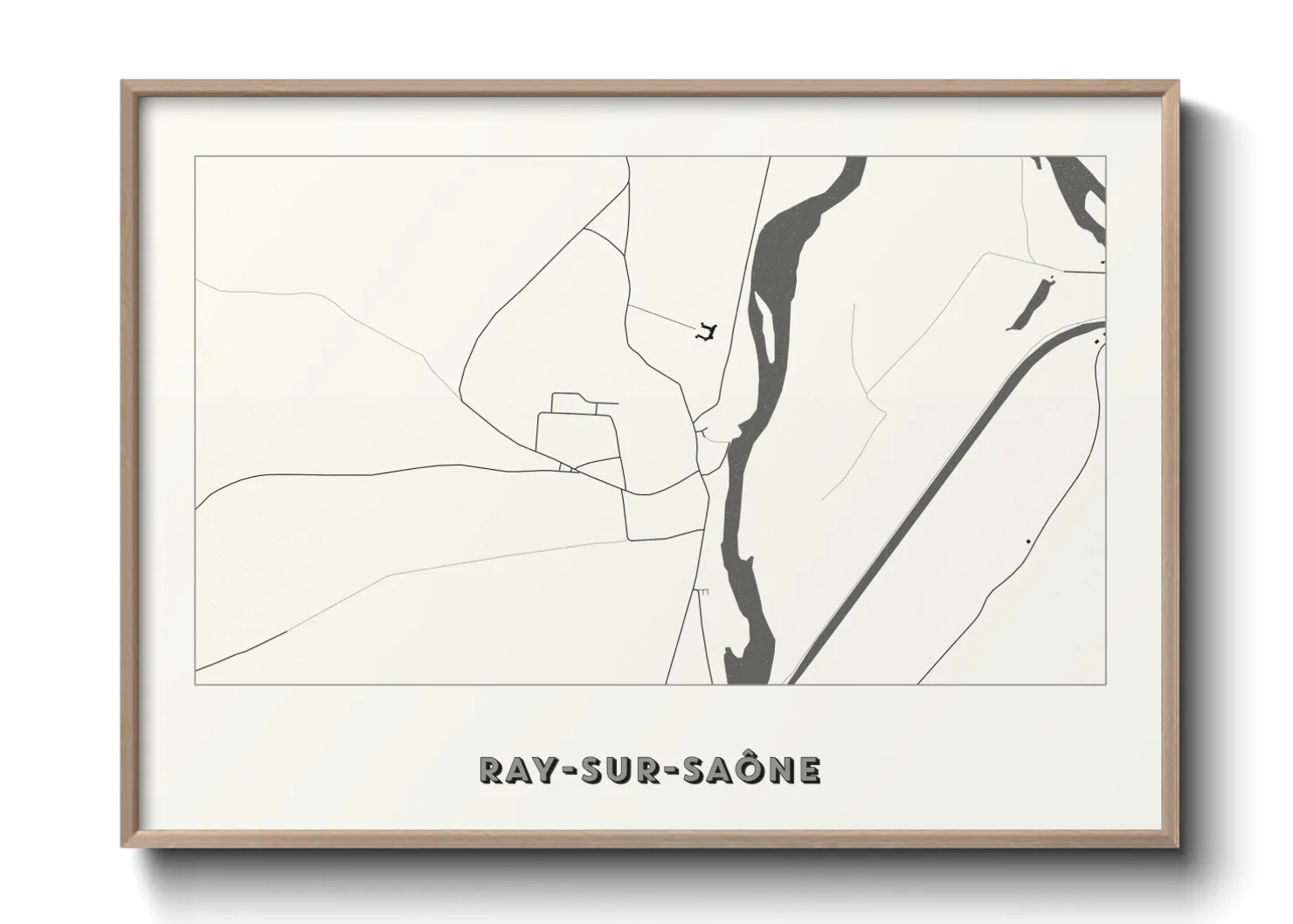 Une affiche de carte sur Ray-sur-Saône