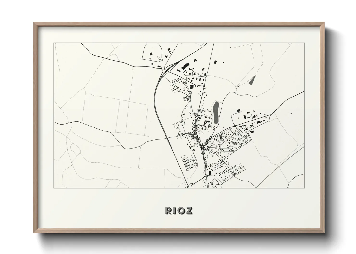 Une affiche de carte sur Rioz