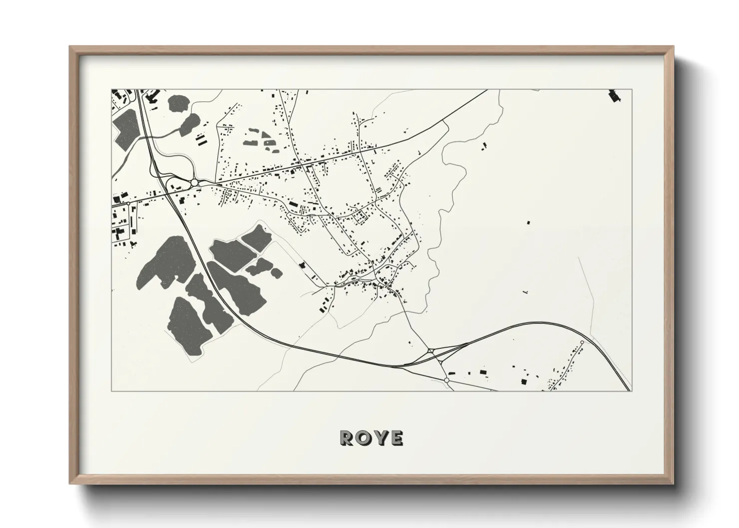 Une affiche de carte sur Roye