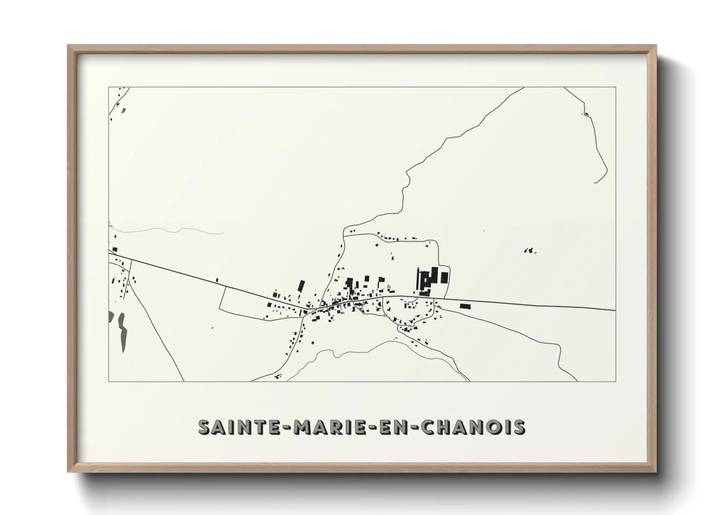 Une affiche de carte sur Sainte-Marie-en-Chanois