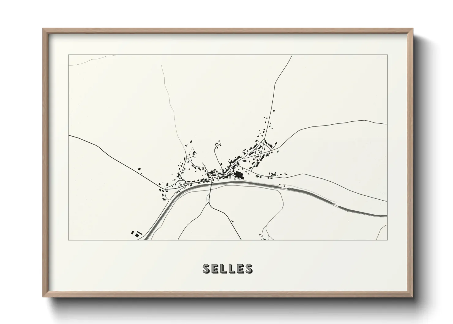 Une affiche de carte sur Selles