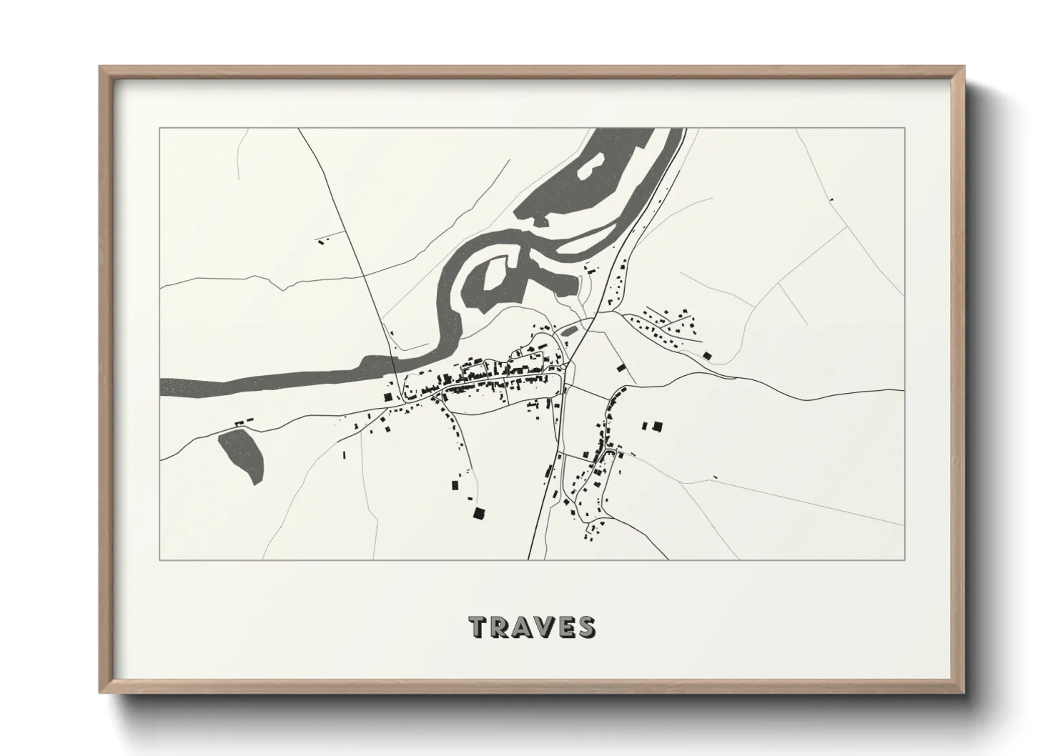 Une affiche de carte sur Traves