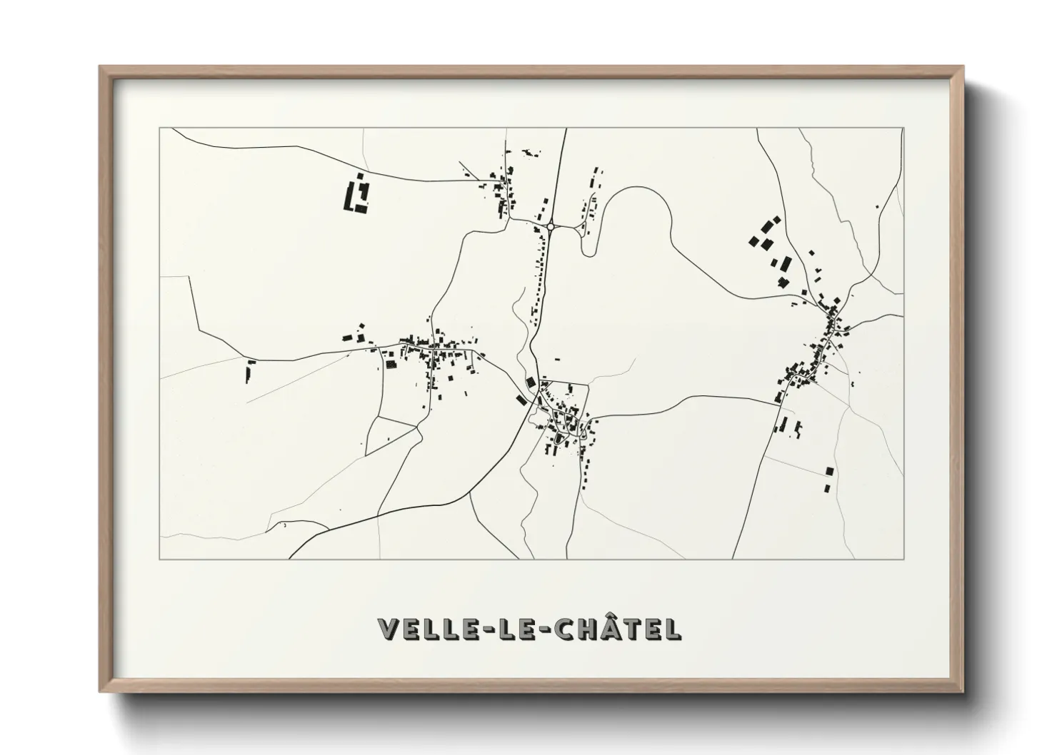 Une affiche de carte sur Velle-le-Châtel