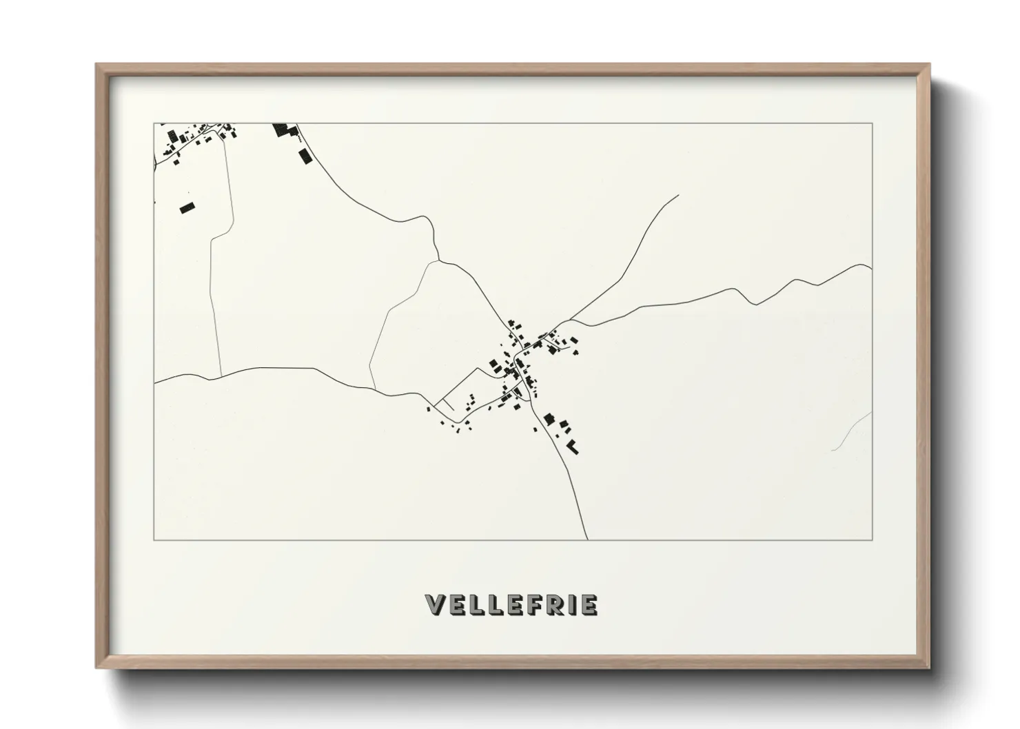 Une affiche de carte sur Vellefrie