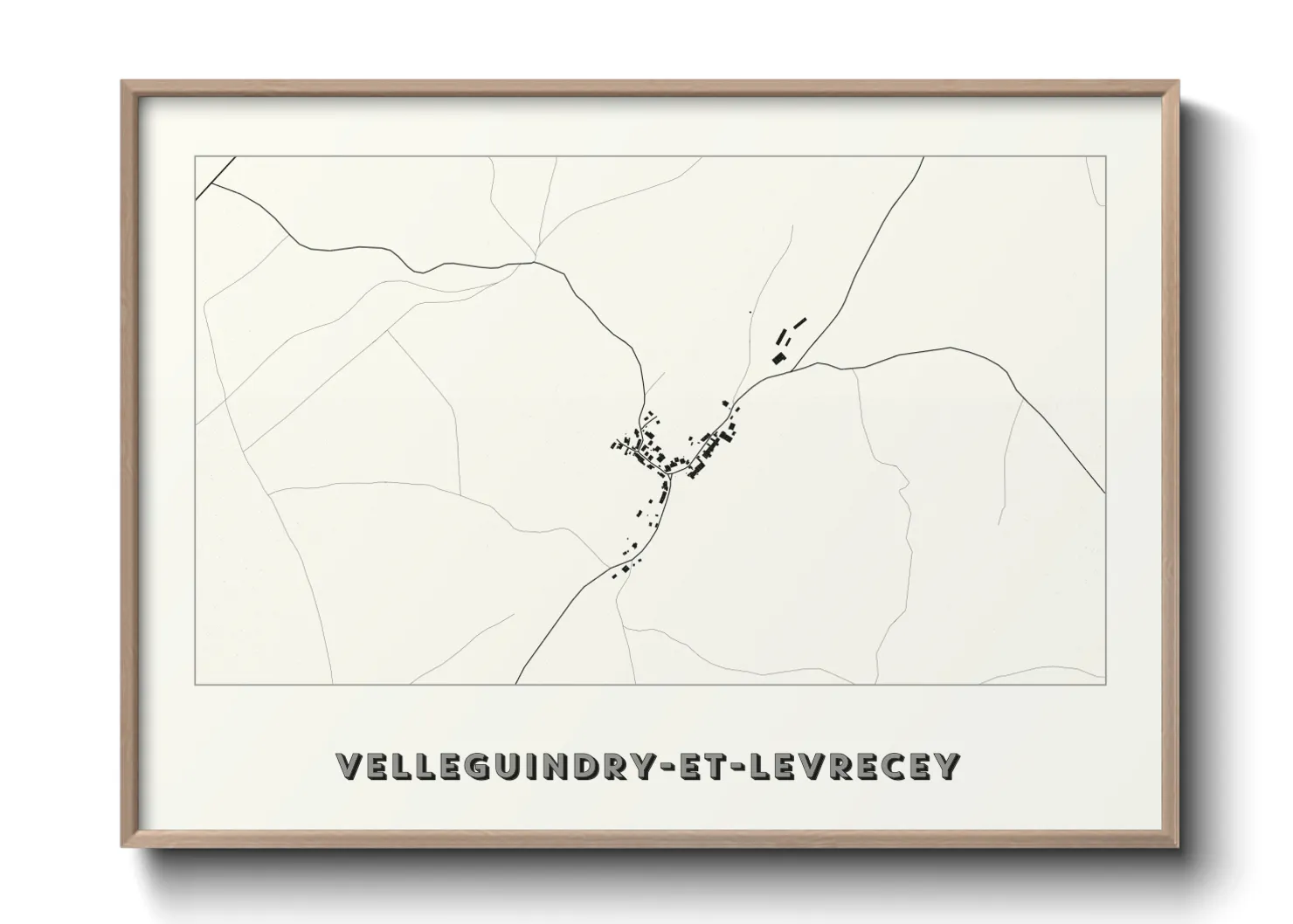 Une affiche de carte sur Velleguindry-et-Levrecey