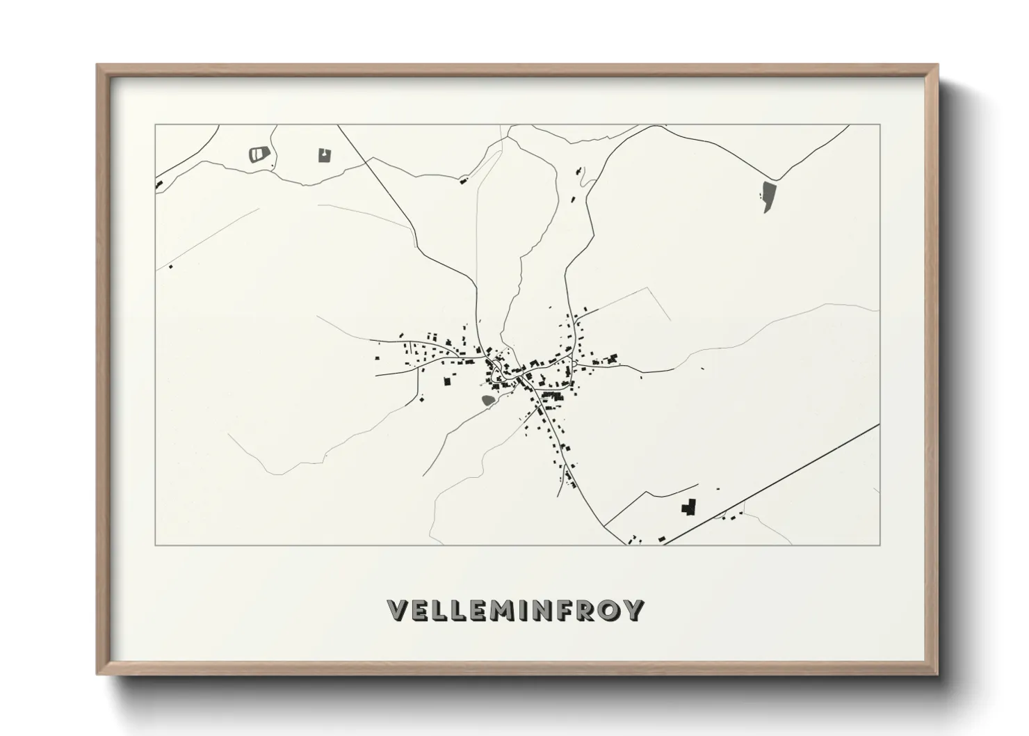 Une affiche de carte sur Velleminfroy