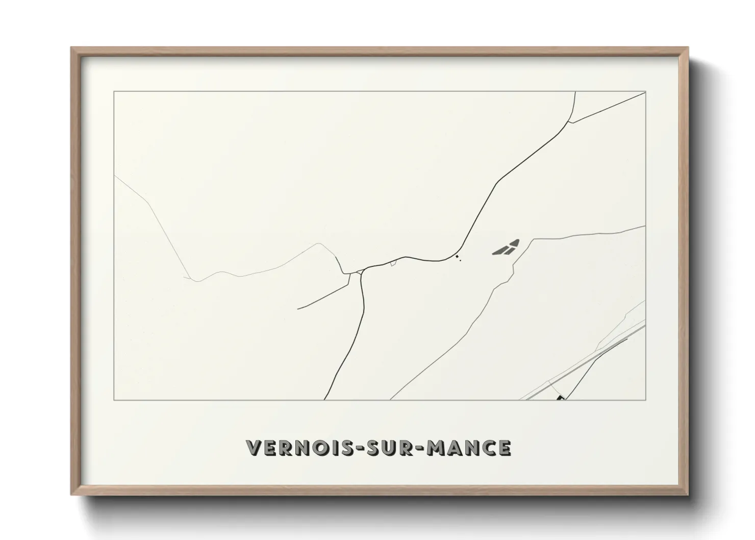 Une affiche de carte sur Vernois-sur-Mance
