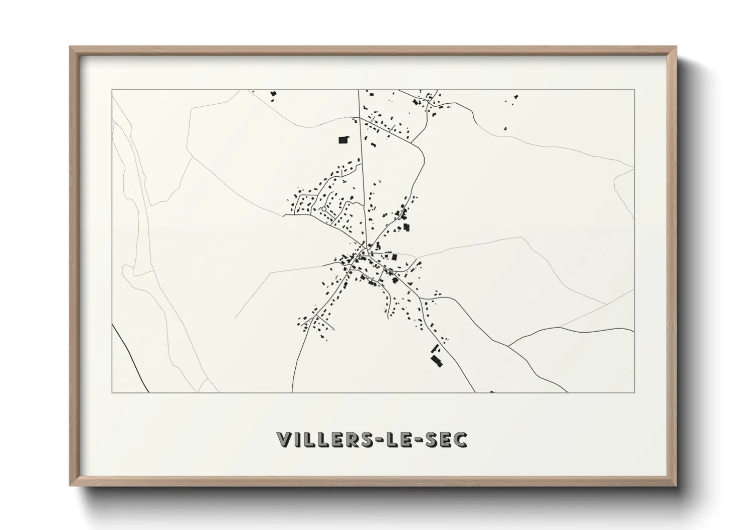 Une affiche de carte sur Villers-le-Sec