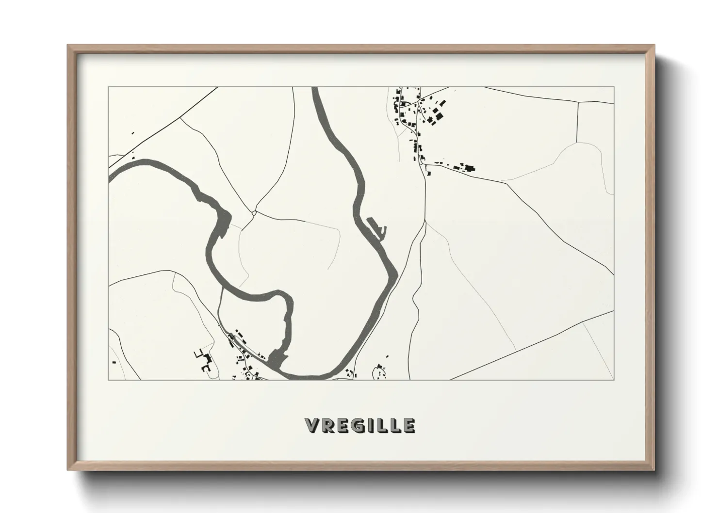 Une affiche de carte sur Vregille