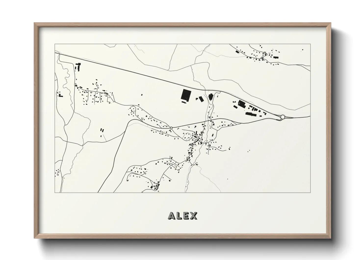 Une affiche de carte sur Alex