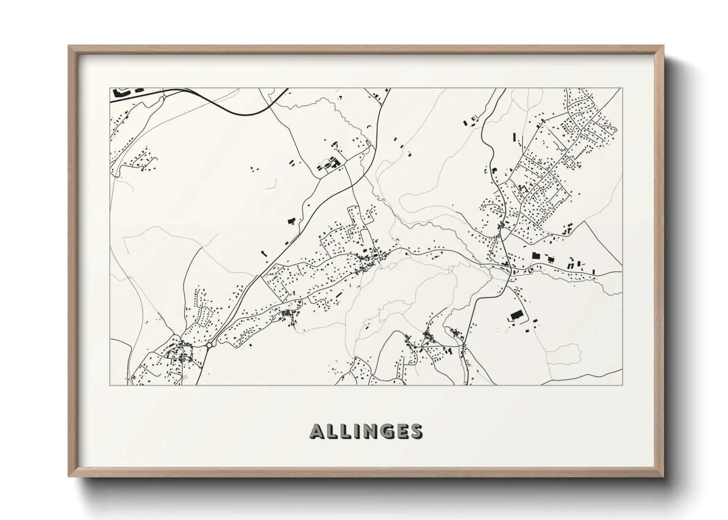 Une affiche de carte sur Allinges