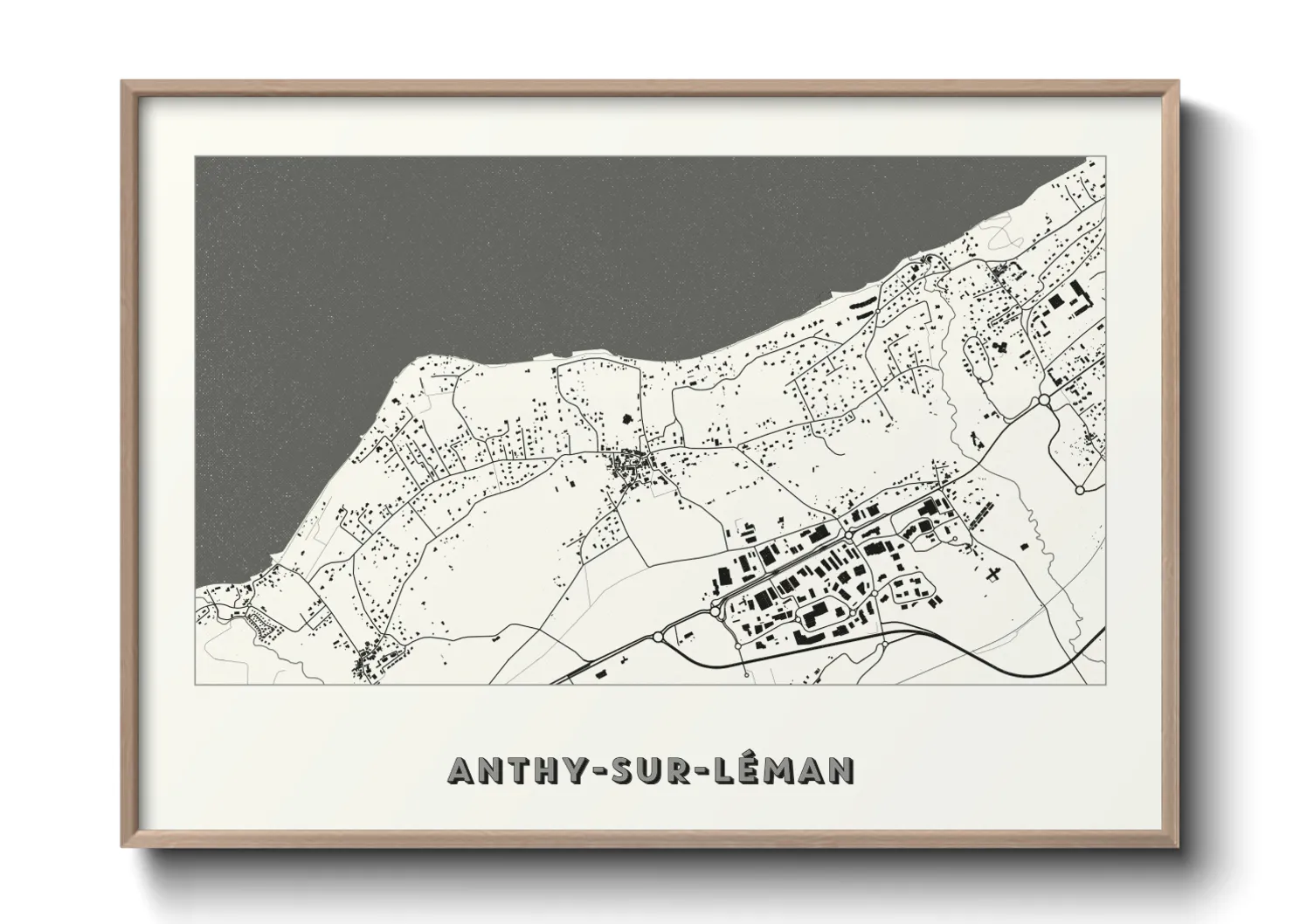 Une affiche de carte sur Anthy-sur-Léman