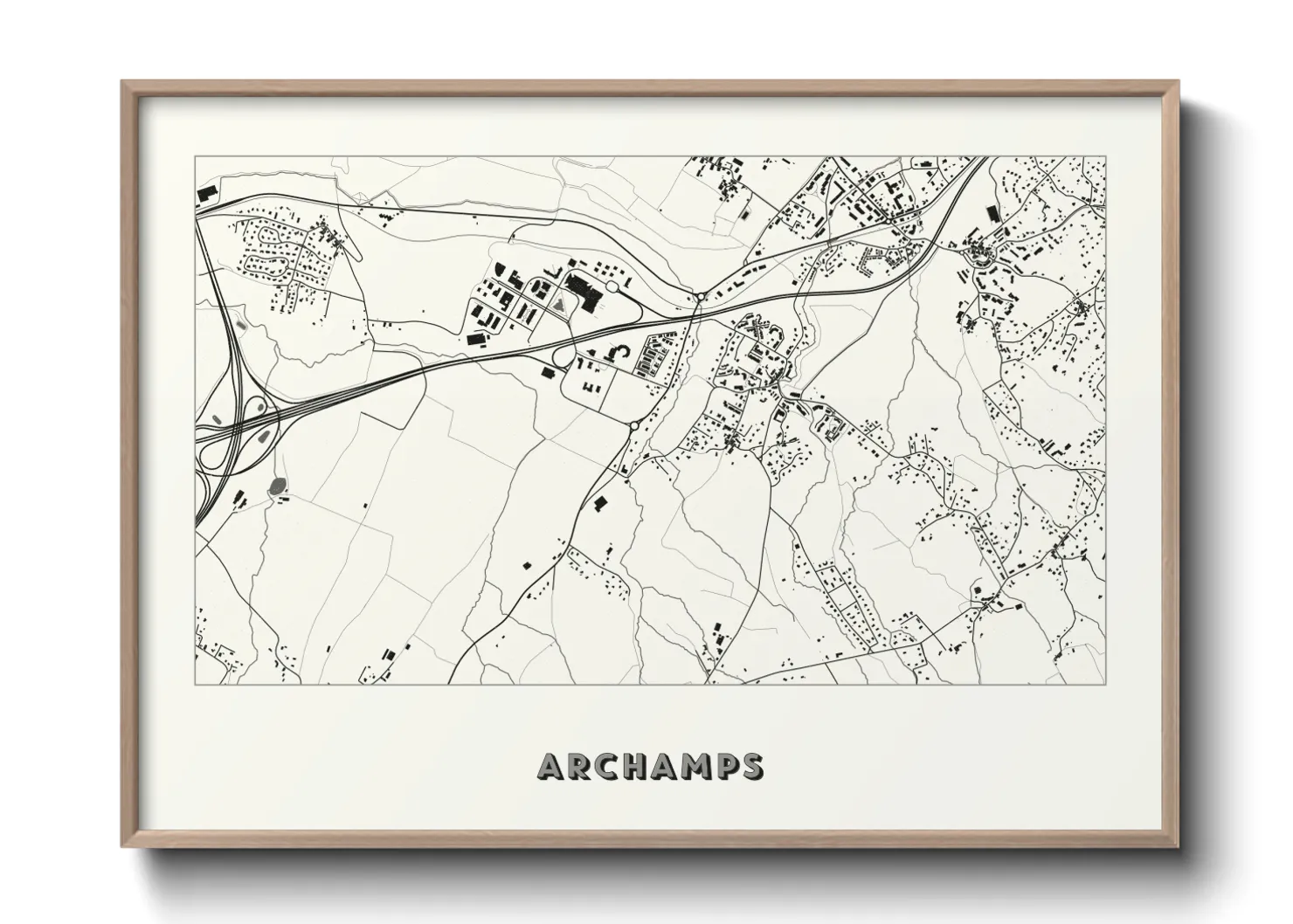 Une affiche de carte sur Archamps