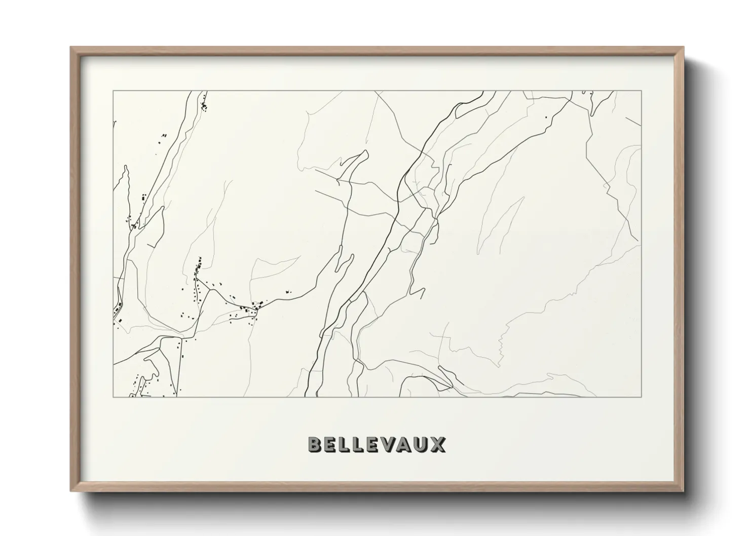 Une affiche de carte sur Bellevaux