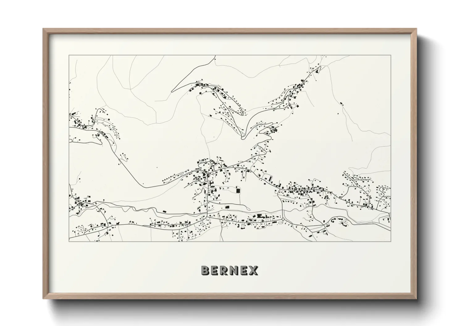 Une affiche de carte sur Bernex