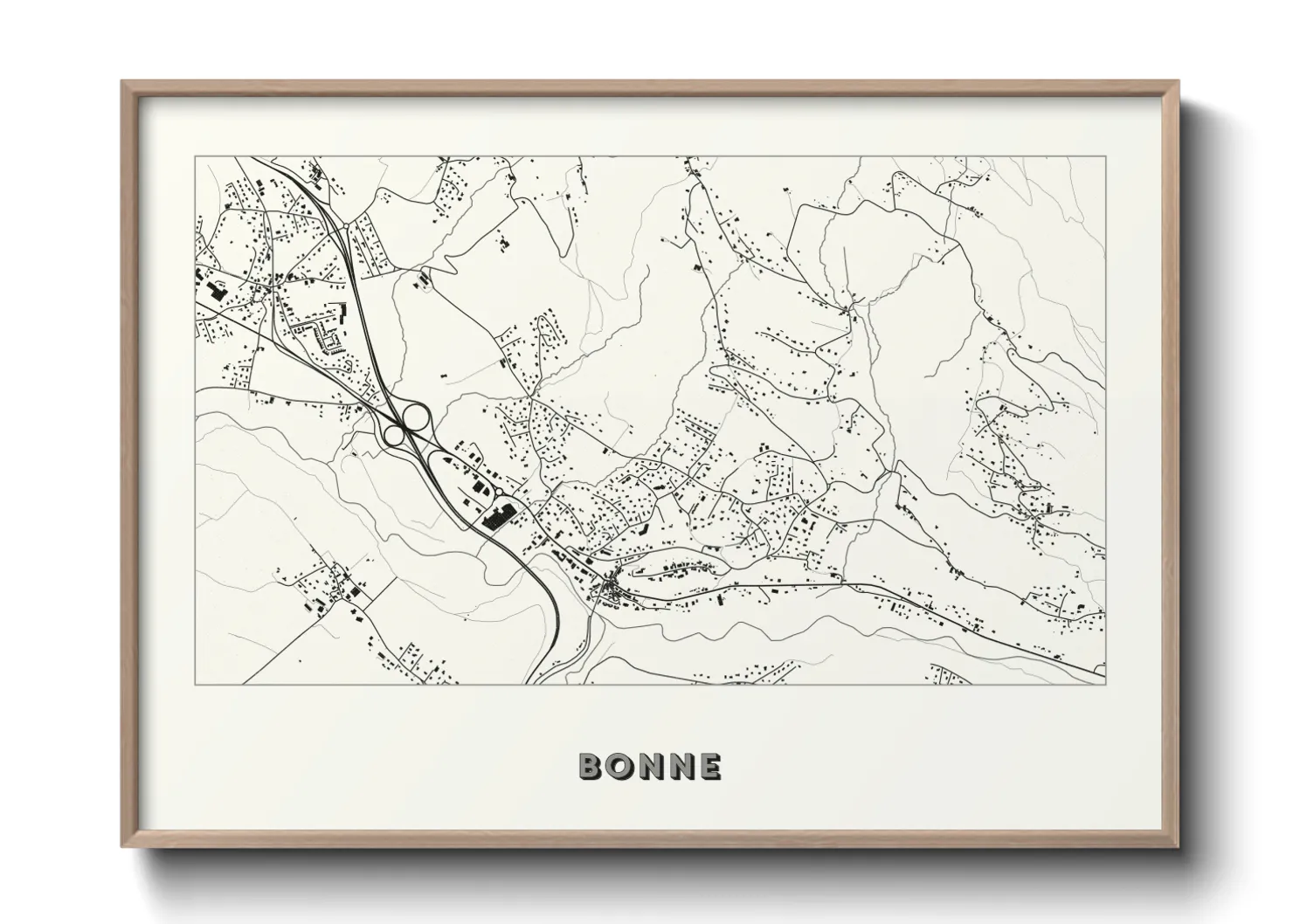 Une affiche de carte sur Bonne