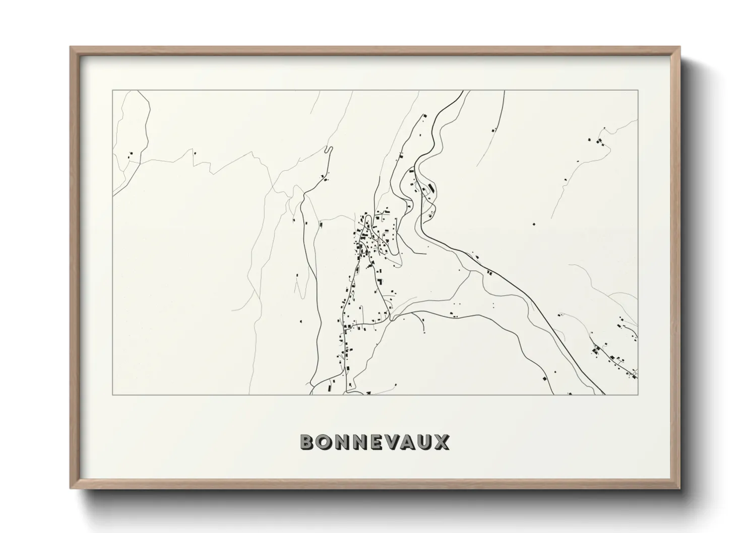 Une affiche de carte sur Bonnevaux