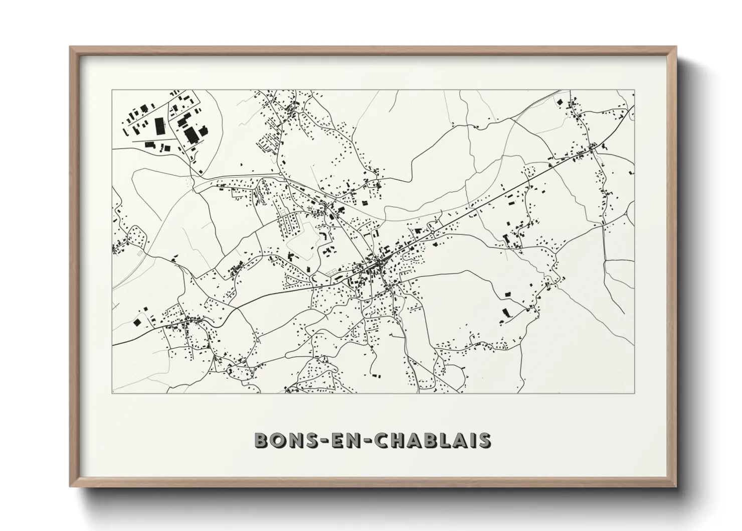 Une affiche de carte sur Bons-en-Chablais