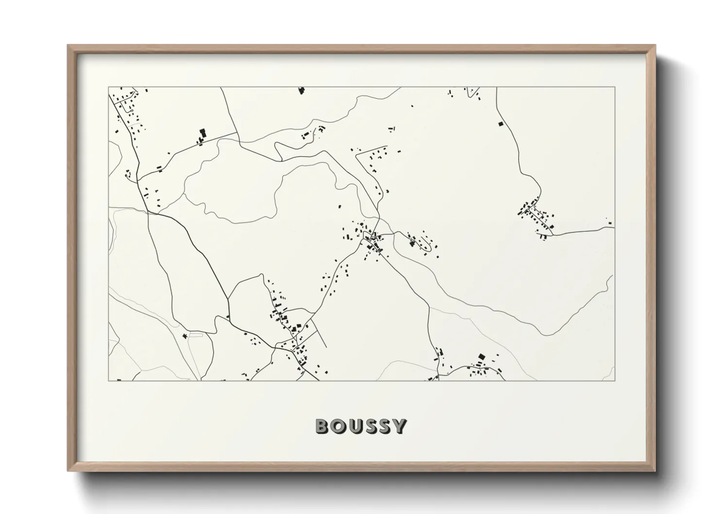 Une affiche de carte sur Boussy