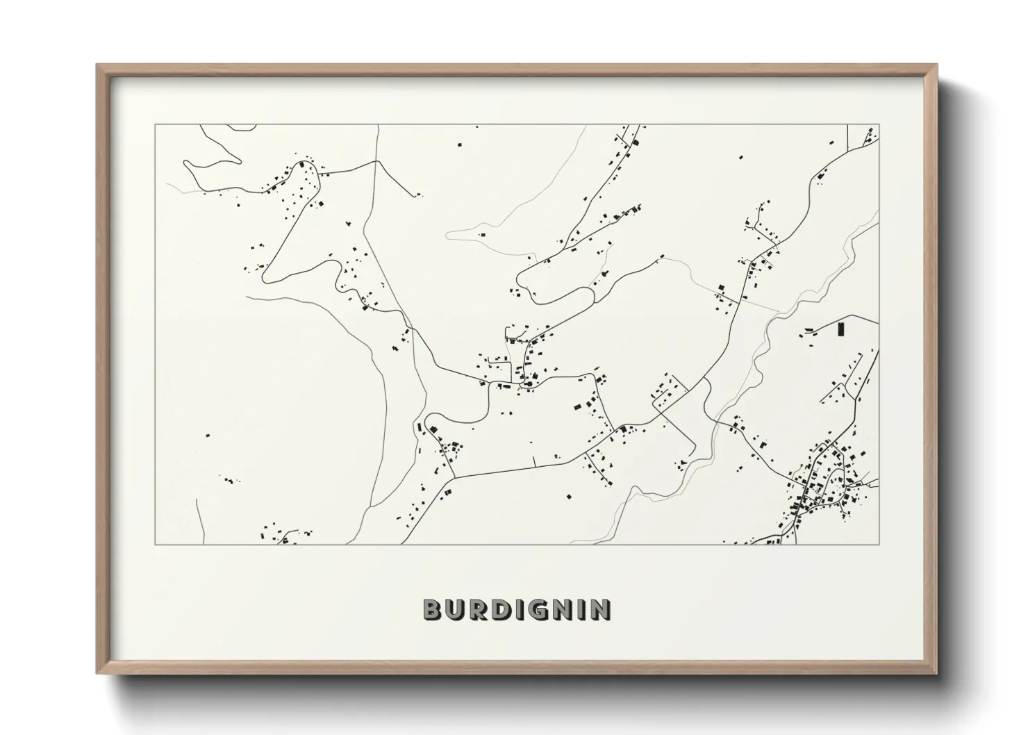 Une affiche de carte sur Burdignin
