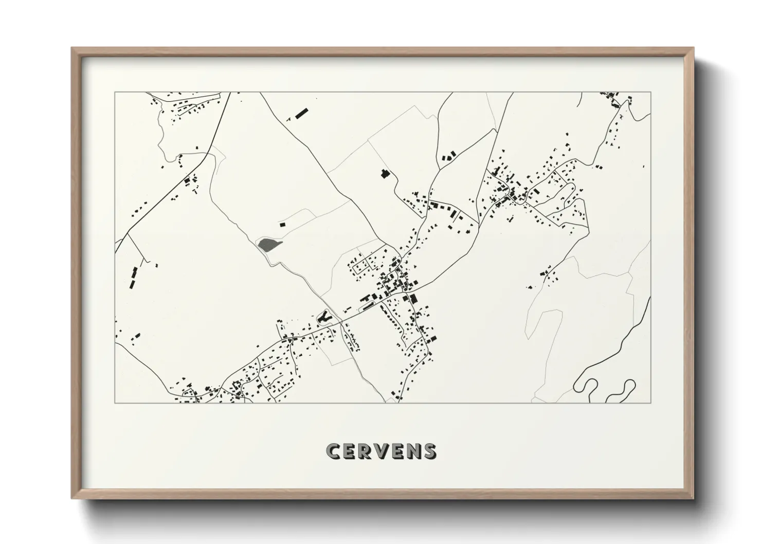 Une affiche de carte sur Cervens