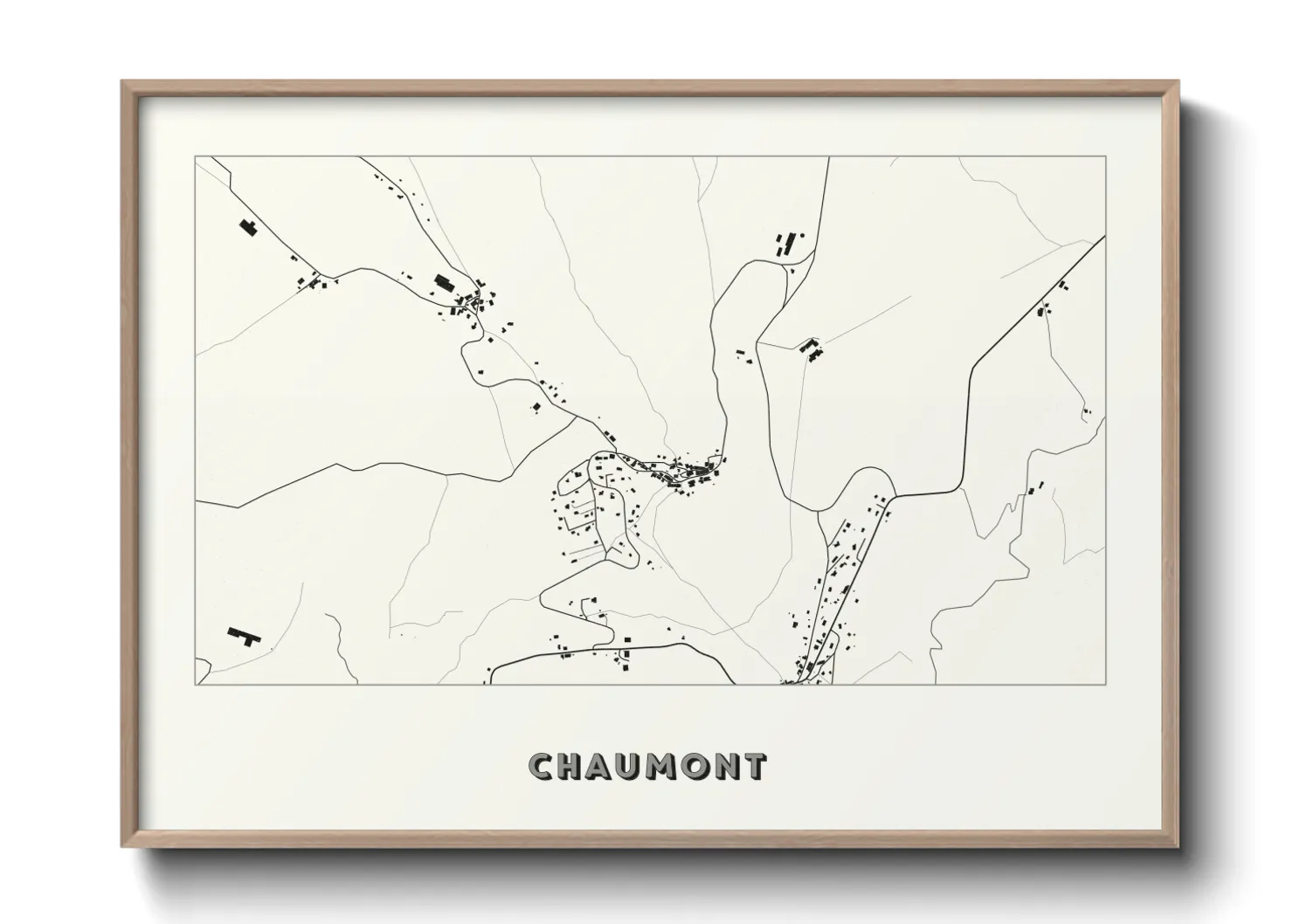Une affiche de carte sur Chaumont
